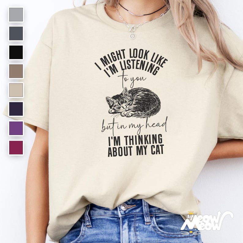 Funny Cat Lover Tee: Sarcastic Cat Mom Graphic Shirt image 1