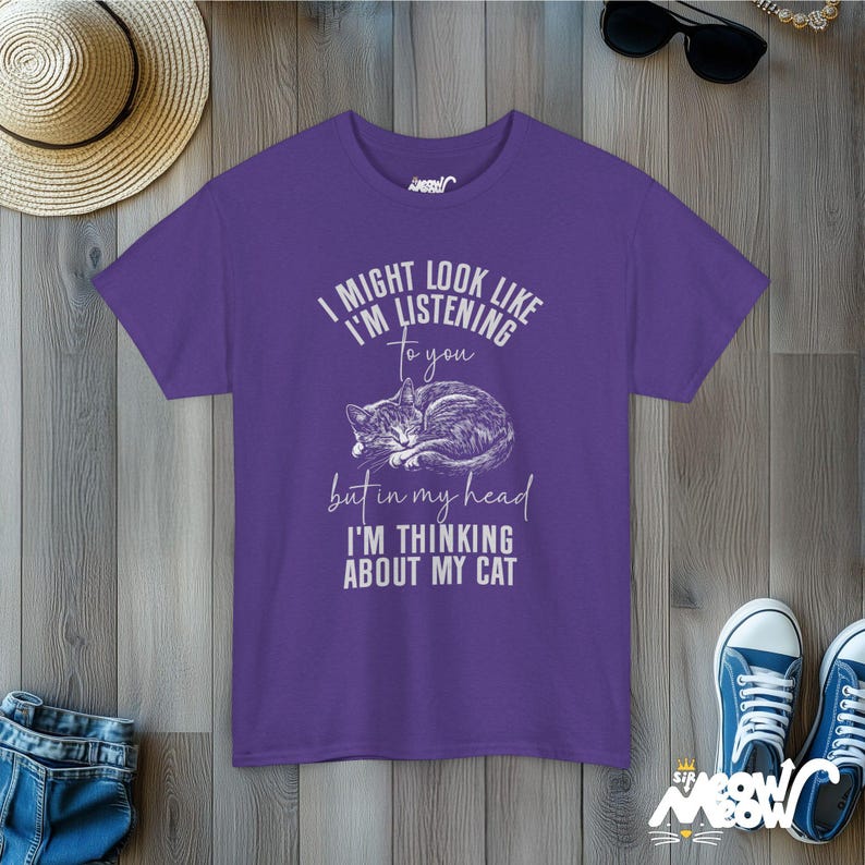 Funny Cat Lover Tee: Sarcastic Cat Mom Graphic Shirt Lilac