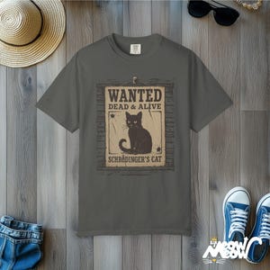 Schrödinger's Cat Comfort Colors Shirt: Funny Science Tee Pepper