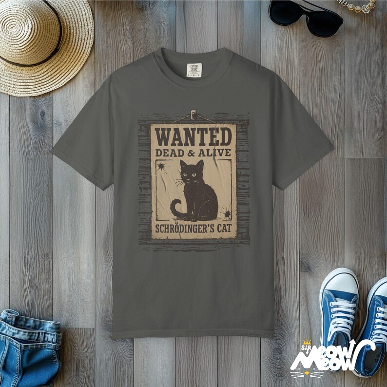 Schrödinger's Cat Comfort Colors Shirt: Funny Science Tee Pepper