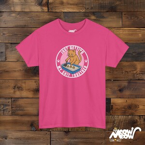 Funny Cat T-Shirt: Poop Joke Tee - Gildan 5000 Unisex Heliconia