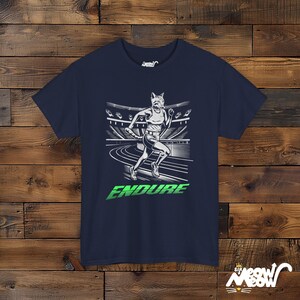 Cat Runner T-Shirt: Motivational Athlete Unisex Tee Navy