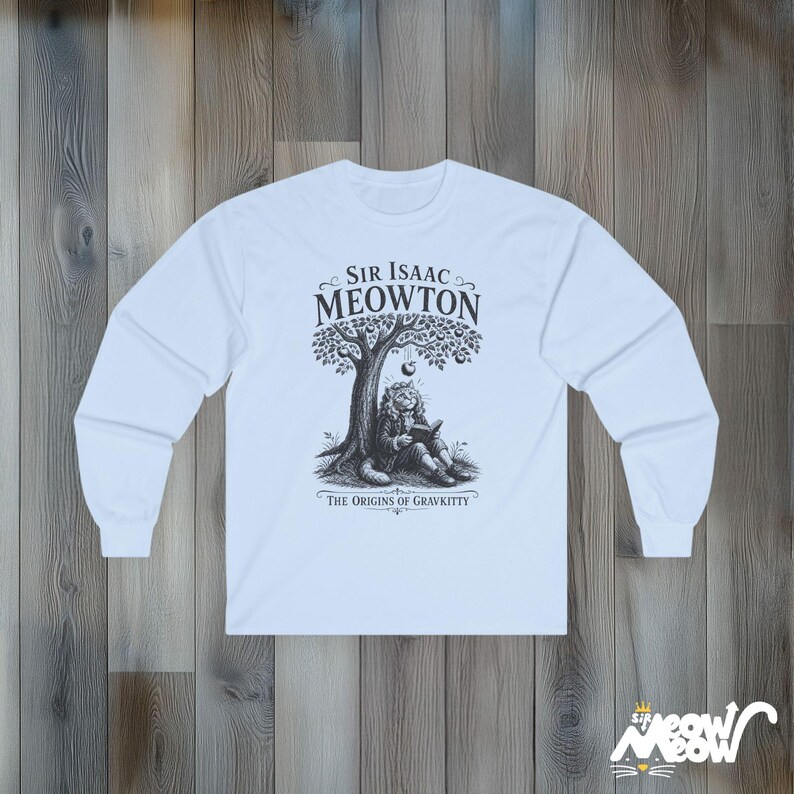 Sir Isaac Meowton Cat T-Shirt, Physics Teacher Gift, Newton Gravity Tee (Vintage Style) image 15