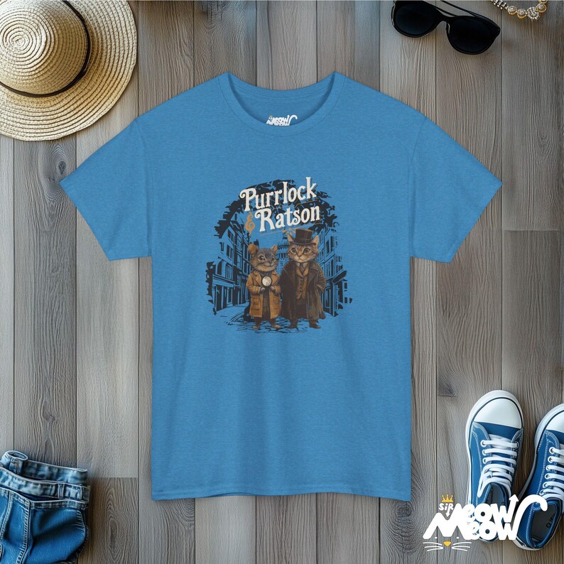 Camiseta Purrlock & Ratson / Camiseta con parodia del gato Sherlock / Regalo divertido de gato detective Heather Sapphire