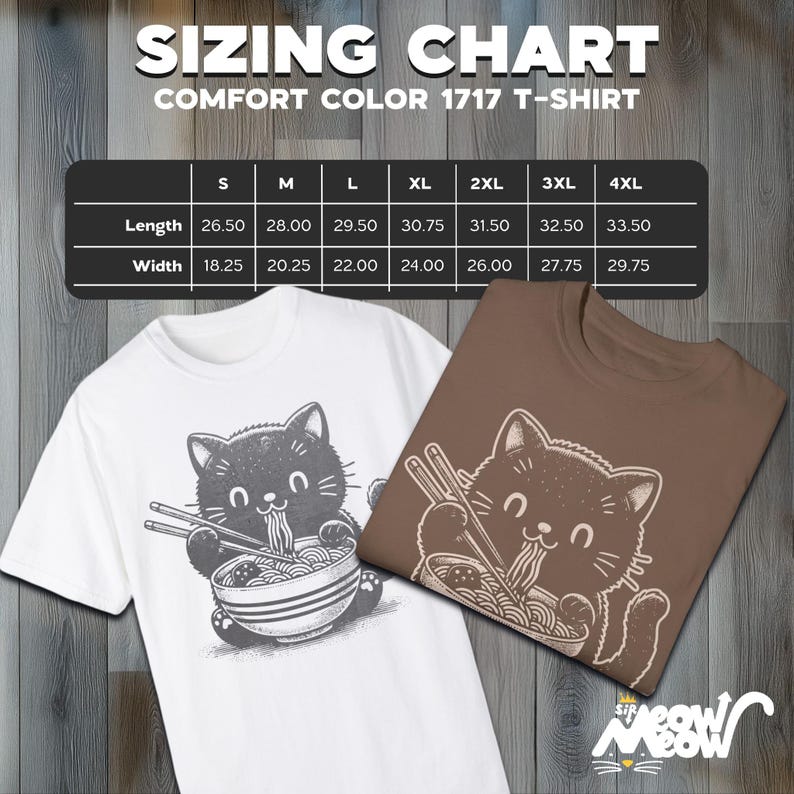 Kawaii Cat Eating Ramen T-Shirt: Comfort Colors Tee, Gift for Cat Lovers image 3