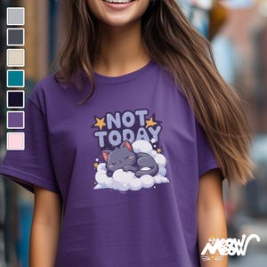 Camiseta "Hoy no duerme el gato": camiseta unisex acogedora imagen 1