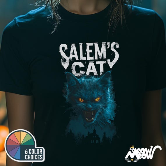 Salem's Cat T-Shirt: Vintage Horror Halloween Tee
