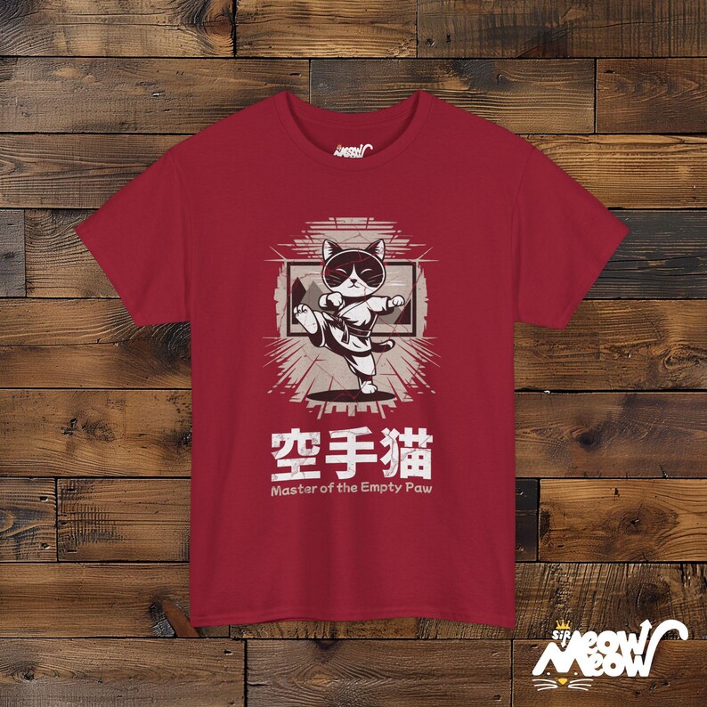 Karate Cat T-Shirt: Master of the Empty Paw Design image 10