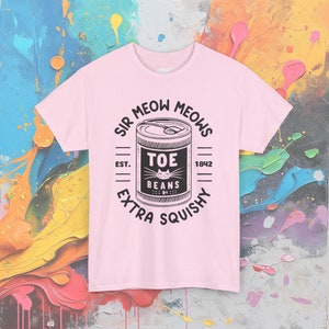 Sir Meow Meows Zeh Bohnen T-Shirt: Vintage Katzenliebhaber Tee Light Pink