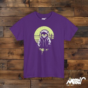 DJ Cat T-Shirt: Lofi Anime Streetwear Graphic Tee Purple