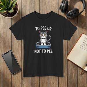 Funny Cat T-Shirt: Or Not, Kitten Graphic Black