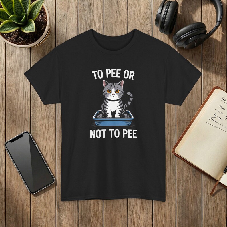 Funny Cat T-Shirt: Or Not, Kitten Graphic Black