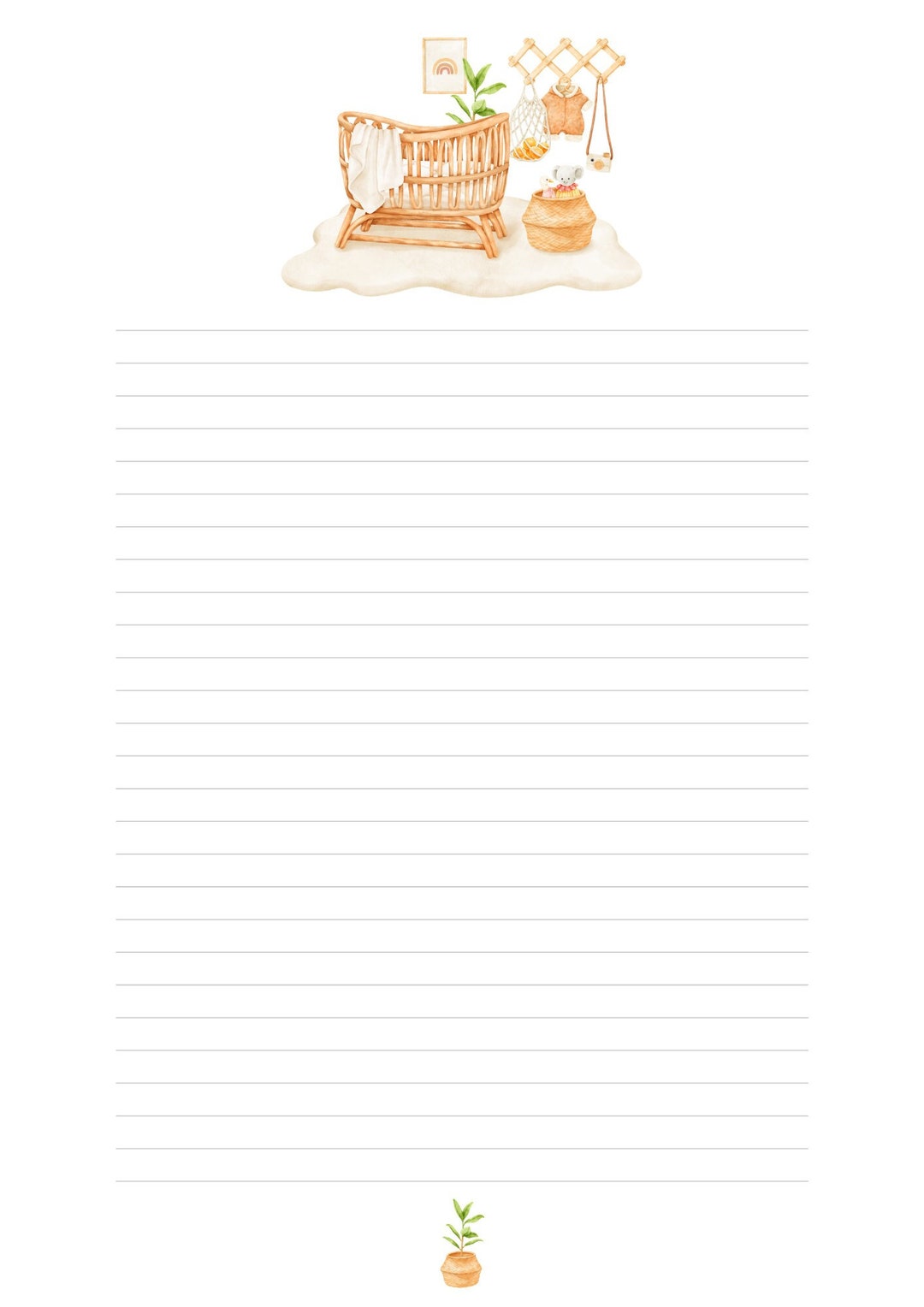 Note Paper Baby Writing Paper Baby Stationery Baby 2 - Etsy