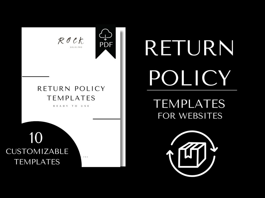Return Policy Template PDF, Customizable Return Refund Cancellation