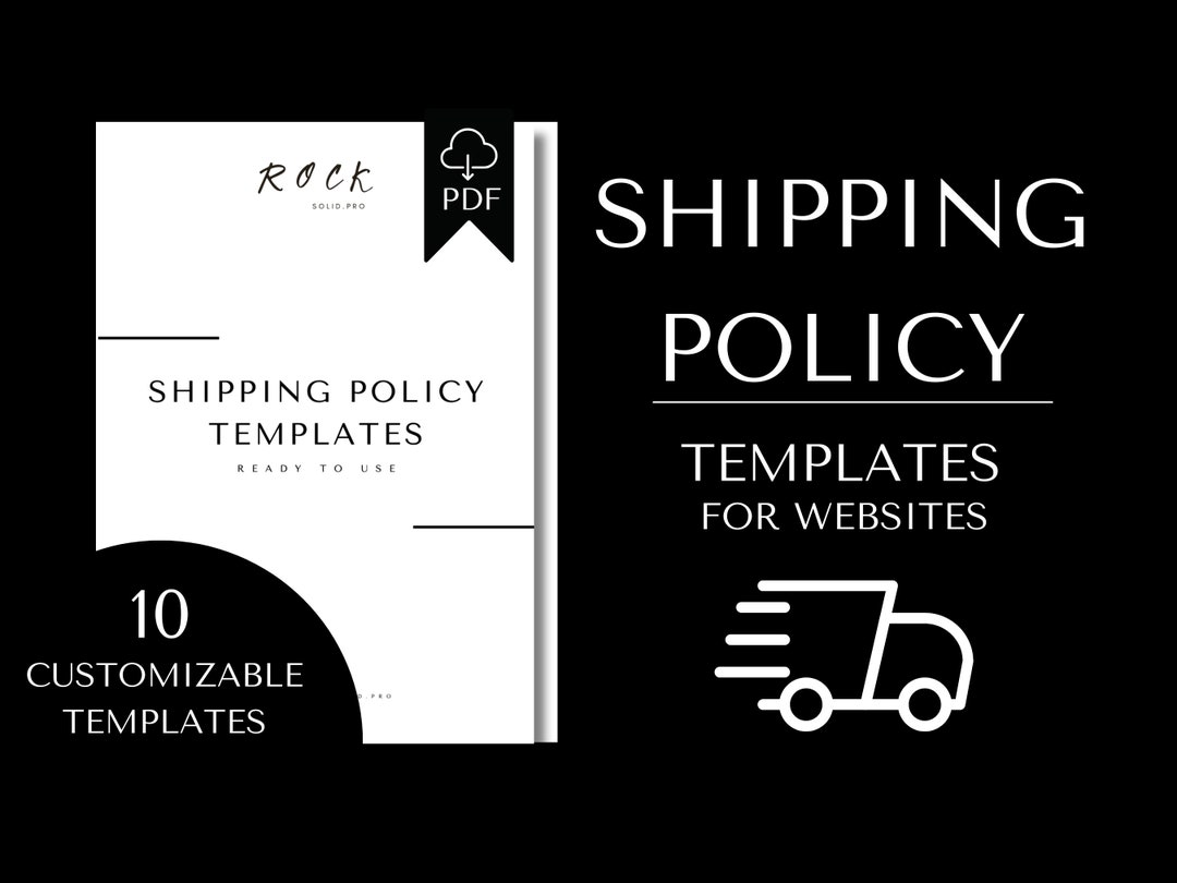 Shipping Policy Template PDF, Ready to Use Customizable Shipping Policy