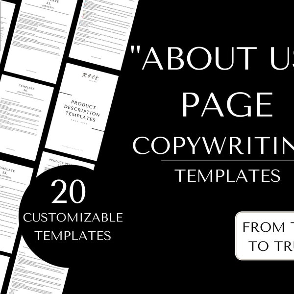 About Us Copywriting Template PDF, SEO - optimized Ready-to-use About Us Description Copy, Customizable Pre-written About Us Page Template