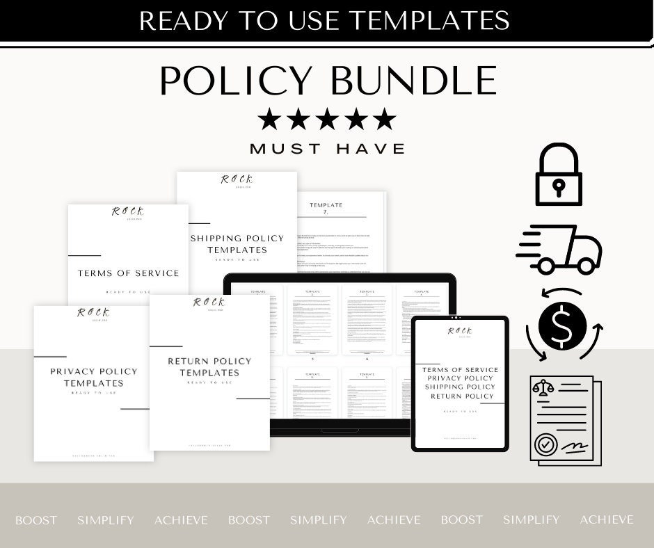 site Policy Bundle PDF Privacy Policy, Return Policy, Shipping