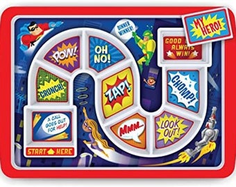 New Superhero Dinner Winner Picky Eater Encouragement reward plate