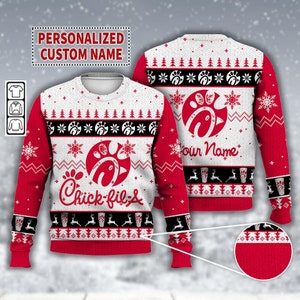 Personalized Chick fil A Ugly Custom Name Ugly Gift Christmas 3D