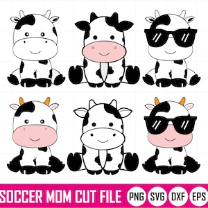 Baby Cow Svg, Cute Cow Svg, Cow Print Svg, Layered Cow Svg, Kids Farm, Boy Girl Cow, Cow Birthday, Svg, Png, Dxf.