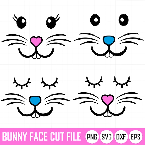 Bunny Face Svg, Easter Bunny Svg, Bunny Face Svg, Rabbit Face Svg, Cute Rabbit Svg, Bunny Girl Svg, Bunny Boy Svg, Bunny Clipart Png.