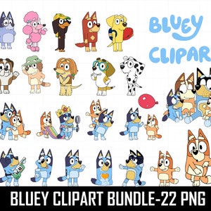 Bluey and Bingo Png Bundle, Bluey Dog Png, Bluey birthday shirt, Bluey Family Clipart, Bluey Stickers, Png Digital Download. PNG FILE.