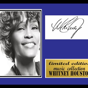 whitney houston  signed display