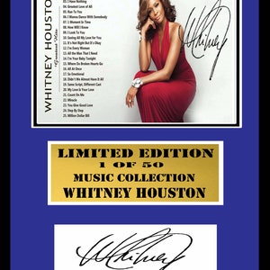 whitney houston  signed display