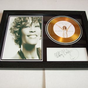whitney houston  signed display