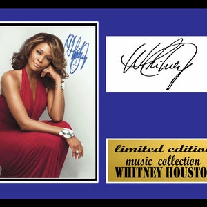 whitney houston  signed display