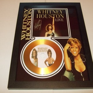 whitney houston  signed display