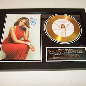 whitney houston   signed display
