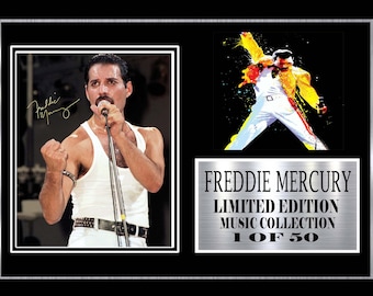 freddie mercury   signed display