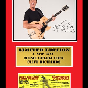 cliff richards  signed display