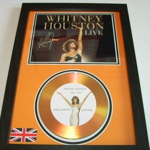 whitney houston  signed display