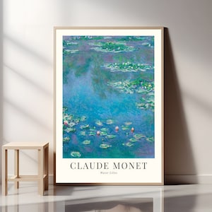 Claude Monet Print, Water Lilies, Monet Poster, Claude Monet Wall Art, Floral Print, Home Decor, Exhibition Poster, Monet Art