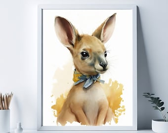 Australian Animal Nursery Decor, Baby Kangaroo Print, Australian Nursery Animal, Aussie Animal Prints, Nursery Wall Art, Choose Animal