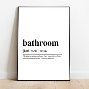 Bathroom Definition Printable, Bathroom Art, Bathroom Graduation Gift, Bathroom wall art, Bathroom Definition Gifts, Bathroom Gifts