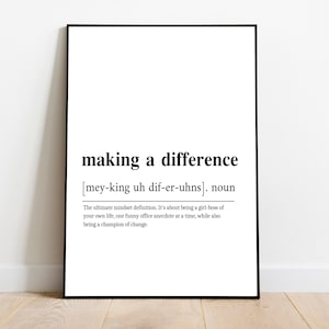 Making A Difference Gift | Making A Difference Personalised Gift | Making A Difference Wall Art | Personalised Making A Difference Gift