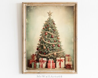 Christmas Wall Decor, Rustic Christmas Art, Printable Santa Still Life Painting, Printable Xmas Decor-Print, Christmas Wall Art