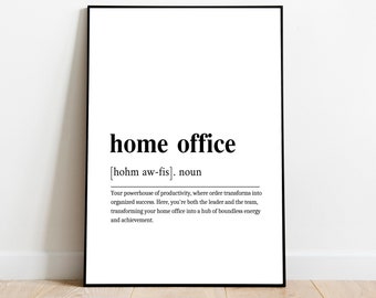 Home Office Definition Print, Office Wall Art, Work From Home Art, Funny Home Office Decor, Office Wall Decor, Home Prints Office Definition