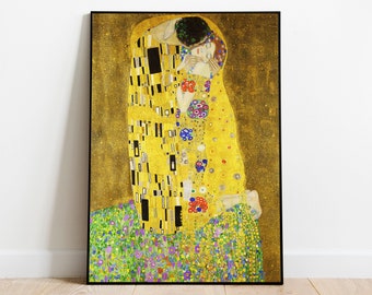 The Kiss, Gustav Klimt Print, Gustav Klimt Wall Art,  Modern Portrait Painting, Romantic Love Poster, Art Nouveau Print, Printable Wall Art