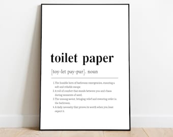 Toilet Paper Definition Printable, Bathroom Gift, Bathroom Printable, Bathroom Quote Print, Bath Decor, PRINTABLE Wall Art, Digital Download