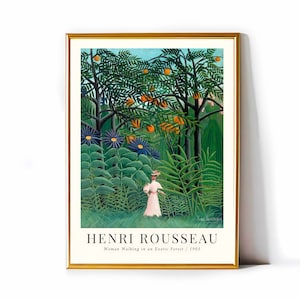 Henri Rousseau Exhibition Poster, Woman Walking in an Exotic Forest, Rousseau Art Print, Instant Digital Download, Printable Wall Decor