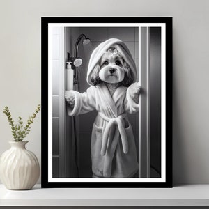 Cavapoo Wall Art, Bathroom Art Print, Cavapoo Photo, Bathroom wall art, Cavapoo Gift, Funny Bathroom Wall Decor, Printable Digital Download