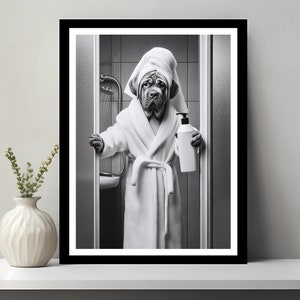 Mastiff Wall Art, Bathroom Art Print, Mastiff Dog Photo, Bathroom wall art, Mastiff Gift, Funny Bathroom Wall Decor, Digital Download