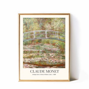 Monet Print, Bridge Over a Pond of Water Lilies, Claude Monet Wall Art, Vintage Painting, Floral Print, Claude Monet Print, Digital Download