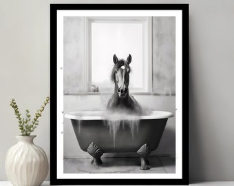 Cartello In Latta Vintage Con Cavallo Per Bagno – Decorazione Da Parete 20x30 Cm, Divertente E Impermeabile, Regalo Originale