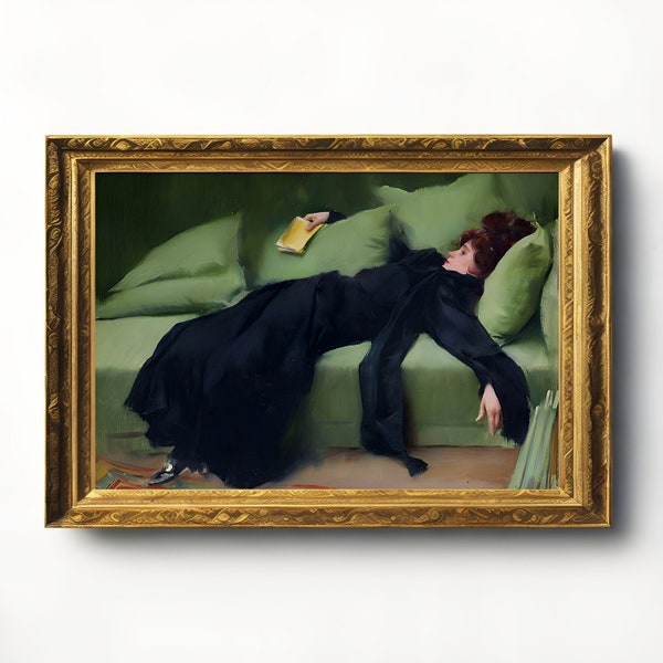 After the dance Ramon Casas, A Decadent Girl Painting, ULTRA HIGH QUALITY, Classic Fine Art, Vintage Wall Print, Instant Download