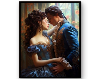 Timeless Romance: Wall Arts of Two Ancient Lovers | Romantic Art Print | Antique Love Wall Art Print | Vintage Romanticism Painting
